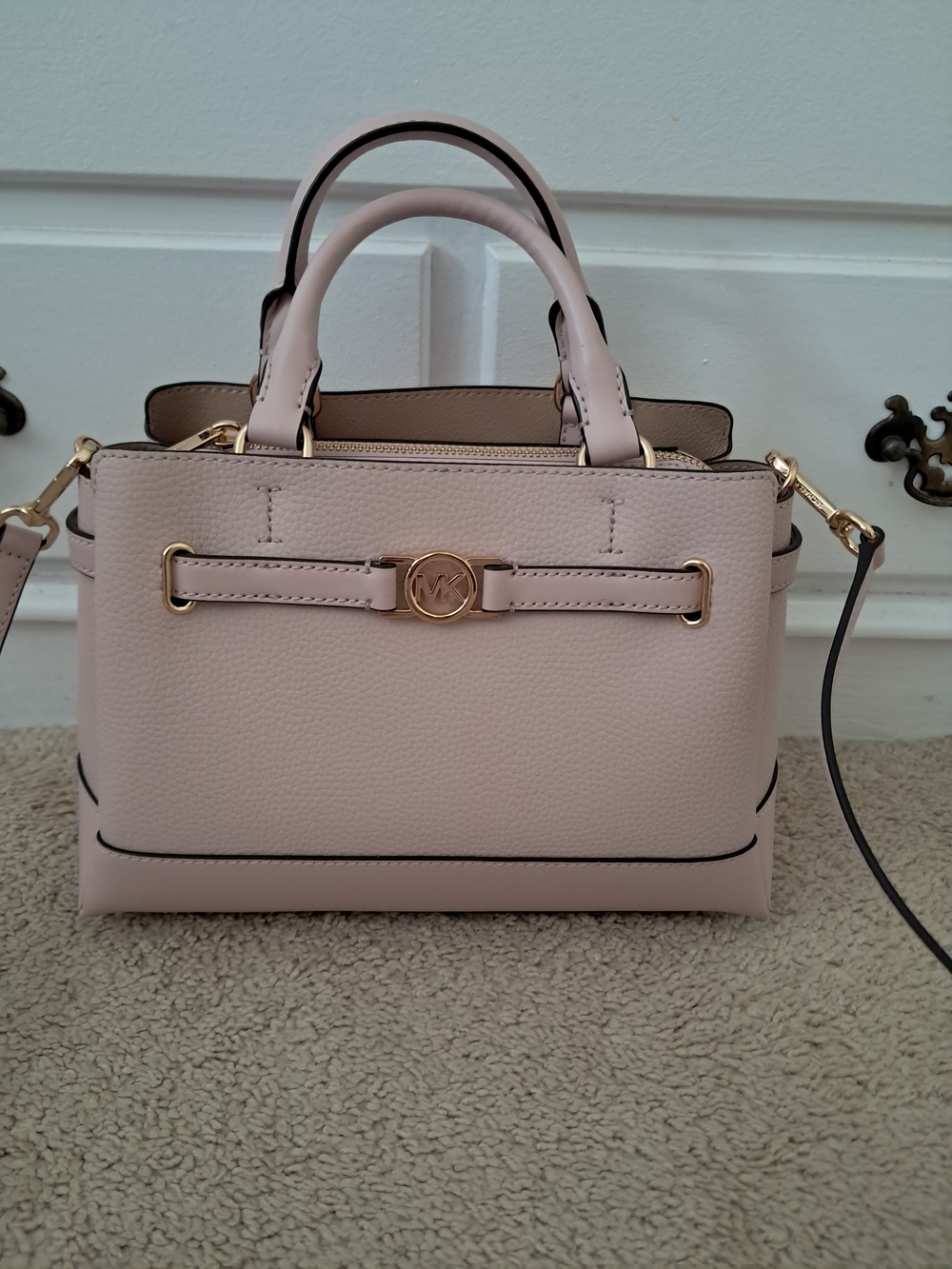 Michael Kors Reed Small Pink Pebbled Leather Satchel NWOT $498 Mother's Day Gift